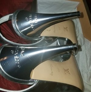 Louis Vuitton silver heels